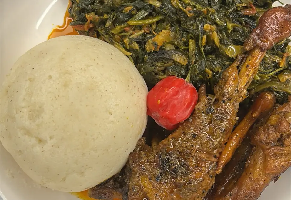 Njama-njama & fufu corn
