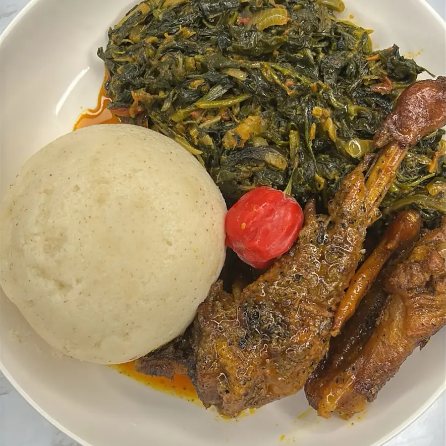 Njama-njama & fufu corn