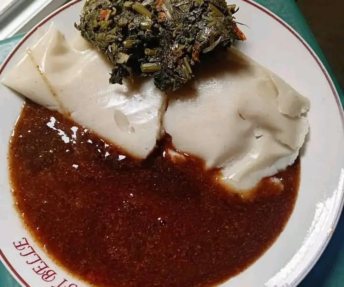 Nkui with corn fufu