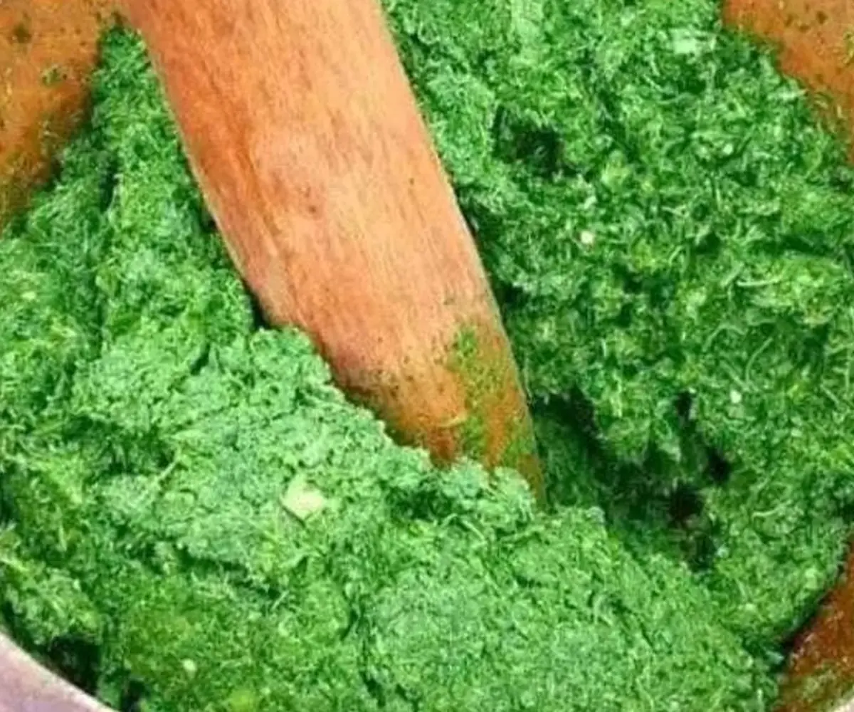 Pounded cassava leaves